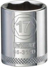 DeWALT DWMT86312OSP Hand Socket, 17 mm Socket, 3/8 in Drive, 6-Point, Vanadium Steel, Polished Chrome